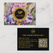 *~ピンクQR AP10 IRIS花金ゴールド名刺 名刺 (正面/裏面)