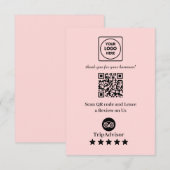 ピンクQR | TripAdvisorのビジネス評価リンク エンクロージャーカード (正面/裏面)
