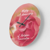 ピンクRoの宗教的な奉献50周年 ラージ壁時計 (傾斜)