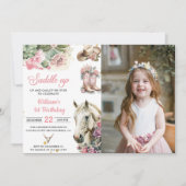 ピンクRodeo西カウボーイ誕生日パーティーの写真 招待状 (正面)