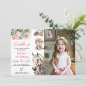 ピンクRodeo西カウボーイ誕生日パーティーの写真 招待状 (スタンド正面)