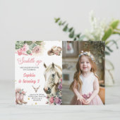 ピンクRodeo西カウボーイ誕生日パーティーの写真 招待状 (スタンド正面)