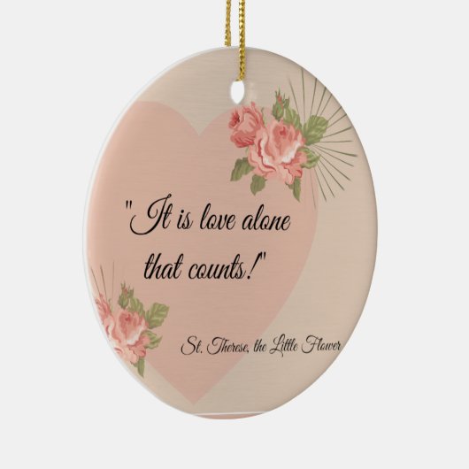 ピンクRosと"数えるSt.テレーズ"単独で愛 セラミックオーナメント (右)