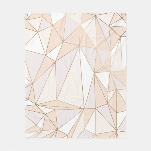 ピンクRosegold:抽象芸術幾何学的ラグジュアリー フリースブランケット (正面)