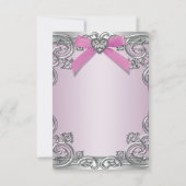 ピンクRSVPすべての目的 出欠カード (裏面)