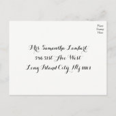 ピンクRSVPフローラさくらんぼ花婚式の花 インビテーションポストカード (裏面)