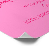 ピンクSweet sixteen16thバースデーパーティーへようこそ ポスター (角)