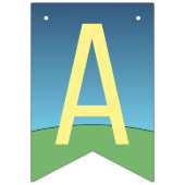 ピンクUFOエイリアンハッピーバースデー バンティングフラッグ (第3の旗)