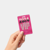 ピンクVIPオールアクセスパス ゴージャスなラメ入り バッジ (手持ち)