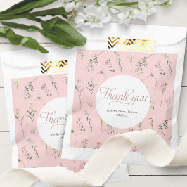 ピンクWIldflowerセージ緑のパターン フェイバーバッグ