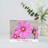 ピンクWVワイルドフラワー ポストカード (スタンド正面)