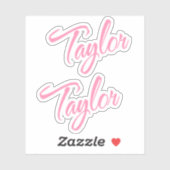 ピンクx2ステッカーのテイラー装飾名 シール (シート)