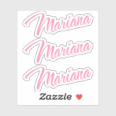 ピンクx3ステッカーのマリアナ装飾名 シール (シート)