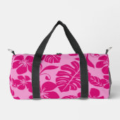 ピンクx 2のピンクビキニ模様 ダッフルバッグ (正面)