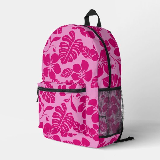 ピンクx 2のピンクビキニ模様 プリントバックパック (裏面右端)