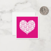 ピンクXoxo ノートカード (正面/裏面インサイチュ)