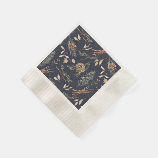 ピンコエレガントネス付き冬用ナプキン 縁ありカクテルナプキン (角)