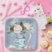 ピンコーンと貝殻を持つチノワセリージュグ ペーパープレート (パーティー)