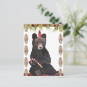 ピンコーンの非常に美しいクリスマス ポストカード (スタンド正面)