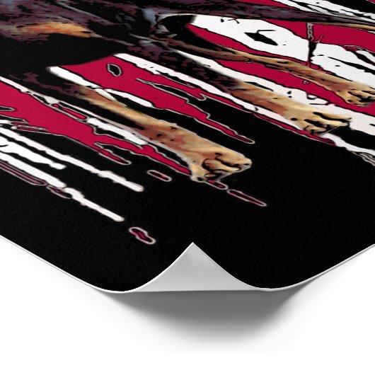 ピンシャー米国国旗素晴らし ポスター (角)