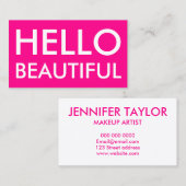 ピンシンプルクハロービューティフルビジネスカード 名刺 (正面/裏面)