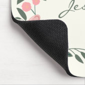 ピンスタイリッシュクガーデンフローラパーソナライズされた マウスパッド (コーナー)