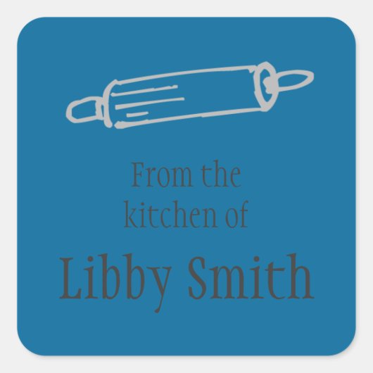 ピンステッカー転がの「キッチンから」 スクエアシール (正面)