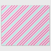 ピンストライプのクとブルーのキャンディー  ラッピングペーパー (フラット)