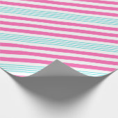 ピンストライプのクとブルーのキャンディー  ラッピングペーパー (角)