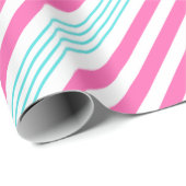 ピンストライプのクとブルーのキャンディー  ラッピングペーパー (ロールコーナー)