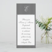 ピンストライプのモノグラム招待状 招待状 (スタンド正面)