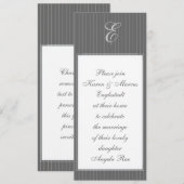 ピンストライプのモノグラム招待状 招待状 (正面/裏面)