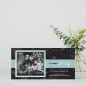 ピンストライプのリボン付きホリデー写真カード シーズンカード (スタンド正面)