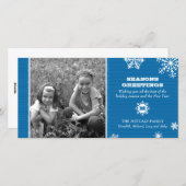 ピンストライプの雪の結晶の写真カードです。 シーズンカード (正面/裏面)