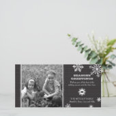 ピンストライプの雪の結晶の写真カード シーズンカード (スタンド正面)