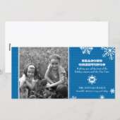 ピンストライプの雪の結晶の写真カード シーズンカード (正面/裏面)