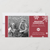 ピンストライプの雪の結晶の写真カード シーズンカード (正面)