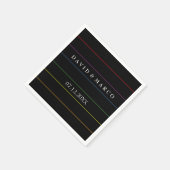 ピンストライププライドカラー結婚LGBT スタンダードカクテルナプキン (角)