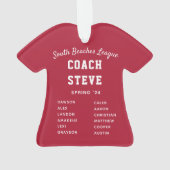 ピンストライプ野球ジャージーコーチ&チームリスト オーナメント (裏面)