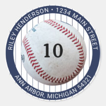 ピンストライプ野球バースデーパーティー差出人住所