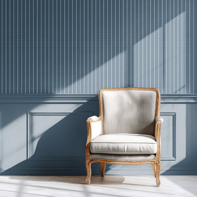 ピンストライプ – ネイビー+ホワイト 壁紙 (クリエイターアップロード済み)