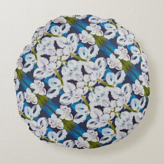 ピンストリップス小型枕 ラウンドクッション (正面)