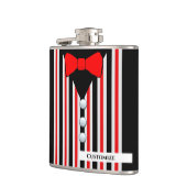 ピンスプリドベスト&レッドボウタイビニールフラスコ包まれたグ フラスク (左)