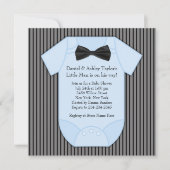 ピンスプレイブラックブルー男の赤ちゃんシャワー 招待状 (正面)