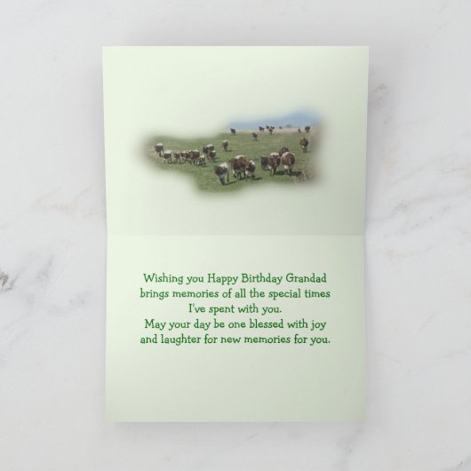 ピンズガイアの牛群8399 – 任意カスタマイズの大事な行事 サンキューカード (内部)