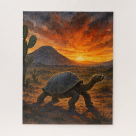 ピンタアイランド亀の日没 ジグソーパズル