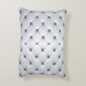 ピンタック白と金ゴールド エレガント アクセントクッション (裏面(縦))