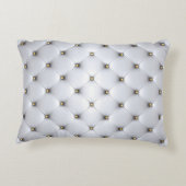 ピンタック白と金ゴールド エレガント アクセントクッション (裏面)