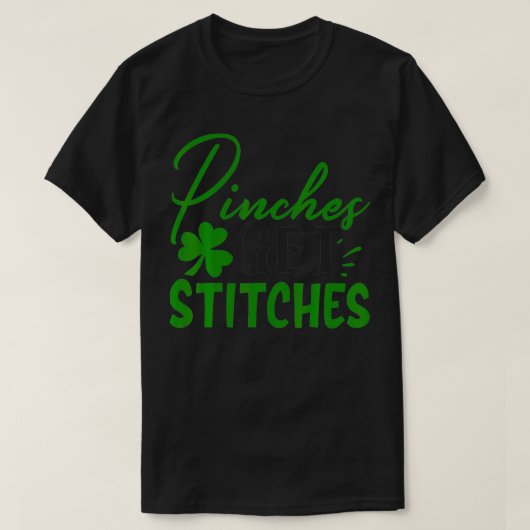 ピンチがSt patricksシャムロックおもしろいを縫う Tシャツ (デザイン正面)