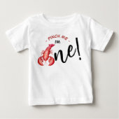 ピンチして！ロブスター坊や1歳の誕生日 ベビーTシャツ (正面)